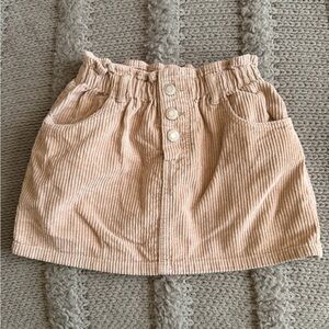 Zara Beige Corduroy Paperbag Waist Skirt 4t 3t